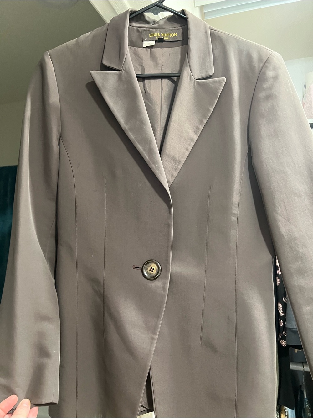 Louis Vuitton Women's Taupe Gray Single-Button Blazer